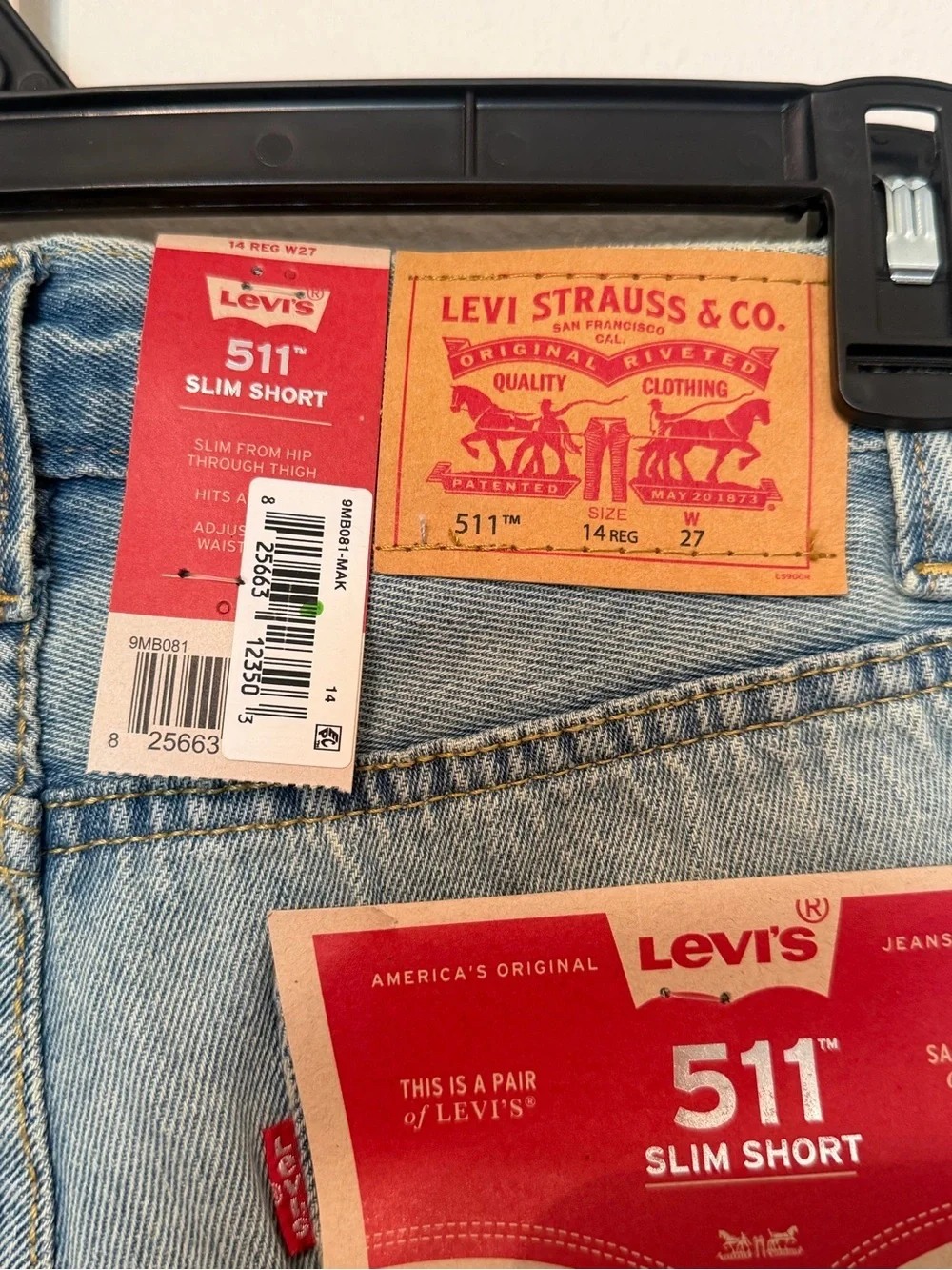 Levi's Boy's 511 Slim Distressed Denim Shorts 14REG